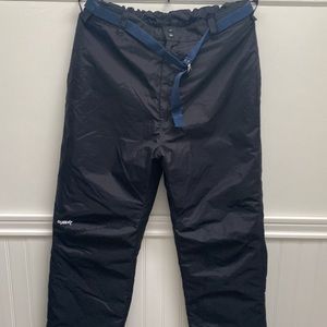 SKI PANTS Ski gear 2XL MENS Black zip fly 2 button w/velcro & belt elastic waist